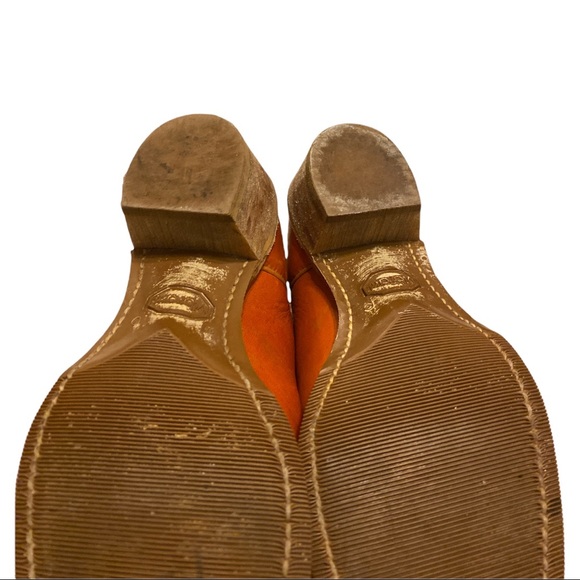 Vibram Burnt Orange Texas Cowboy Boots with Tan Stitching - Picture 7 of 9